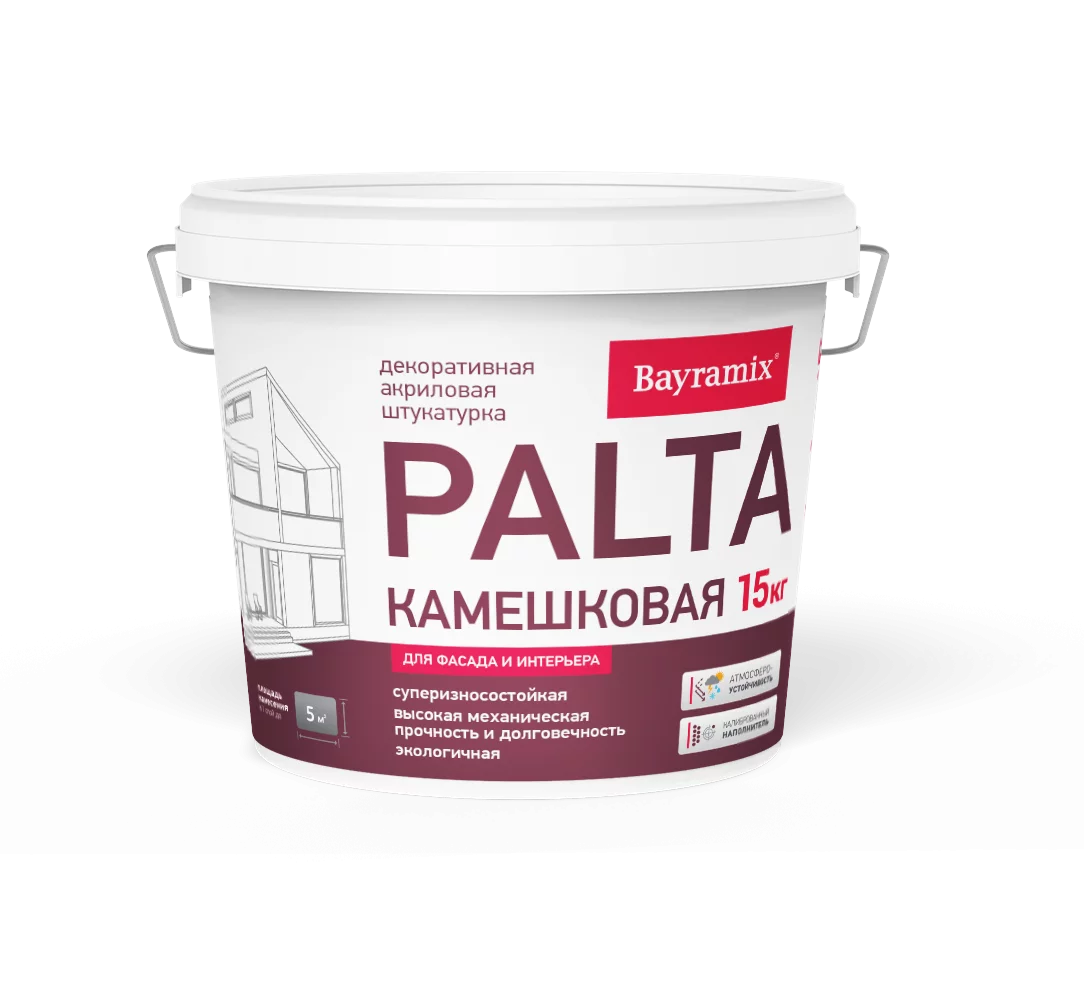 Камешковая штукатурка Palta средний, 25 кг, Пальта — Bayramix декоративная штукатурка для фасада