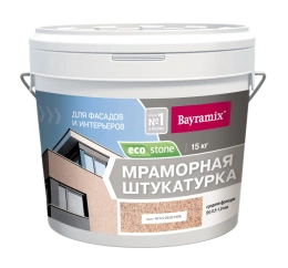 Bayramix Мраморная штукатурка Ecostone 970 (15 кг) - Байрамикс Экостоун Декоративное покрытие с блеском натурального камня