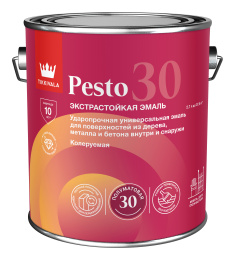 Эмаль универсальная PESTO 30 (полумат) Tikkivala 2,7л, Основа C - для колеровки в насыщенные тона,