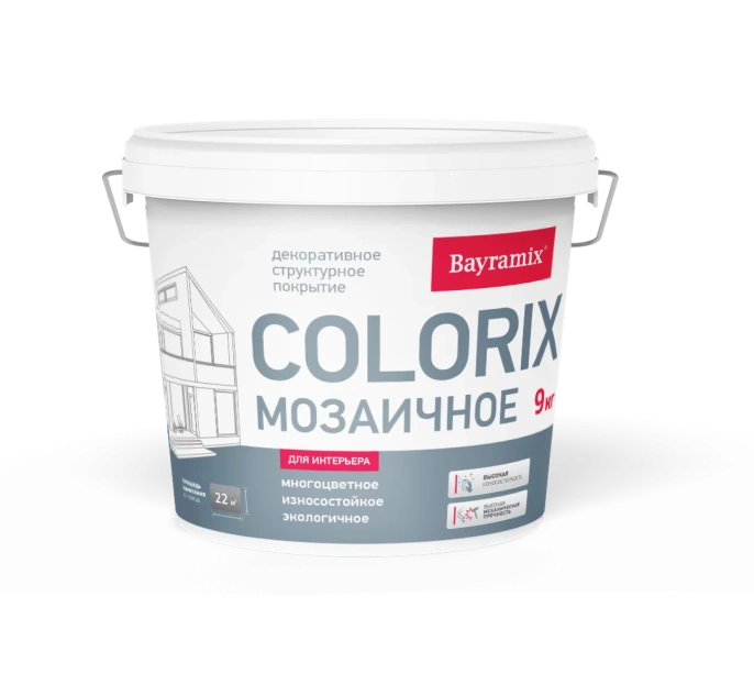 Bayramix Байрамикс Мозаичное покрытие Colorix, 9 кг, оттенок CLP 414, Колорикс декоративная штукатурка для внутренних работ