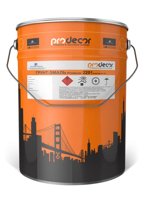Prodecor Грунт-эмаль Prodecor 2201 эпоксидная, Красно-коричневый, 24 кг — грунт-эмаль эпоксидная, химстойкая, защитно-декоративная для фасада