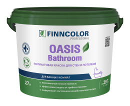 Краска для влажных помещений OASIS BATHROOM — лакокрасочное покрытие Finncolor, Белый, 2,7л, для минеральных оснований